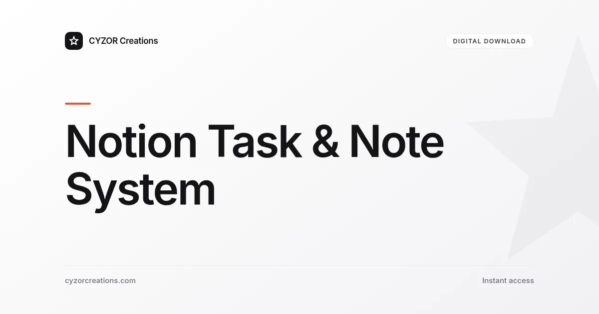 Notion Task & Note System