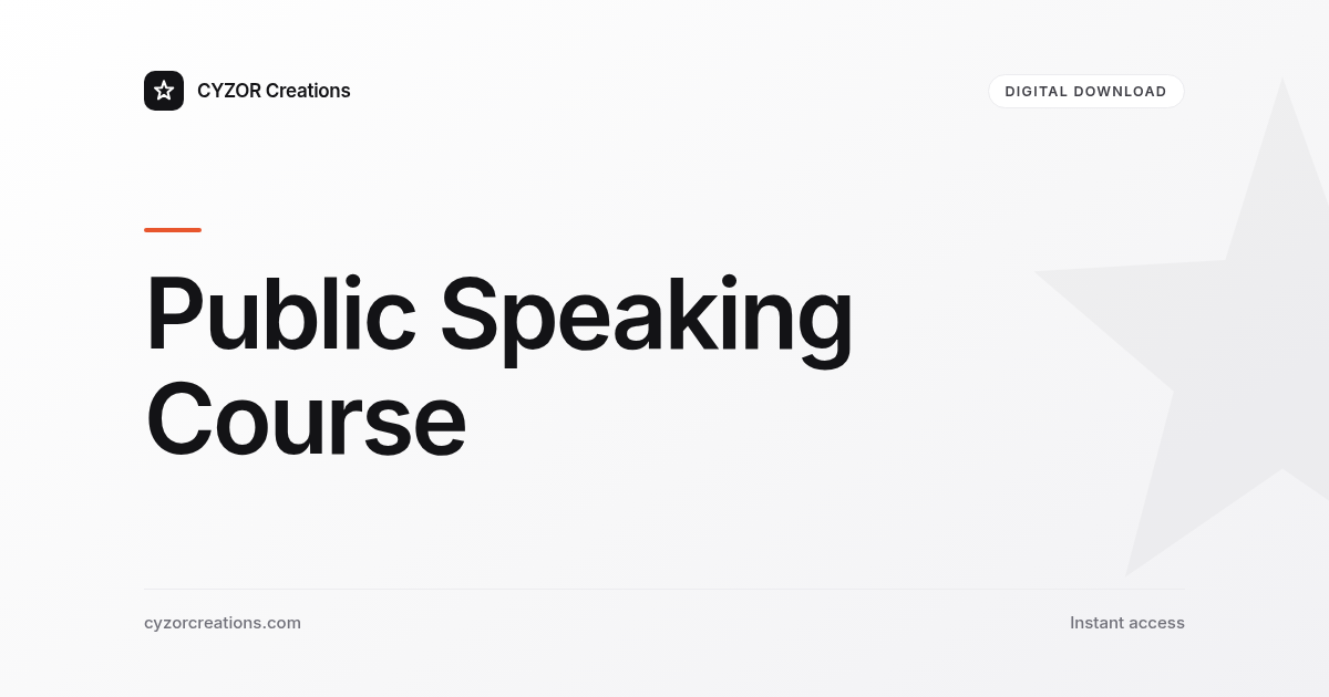 Public Speaking Course