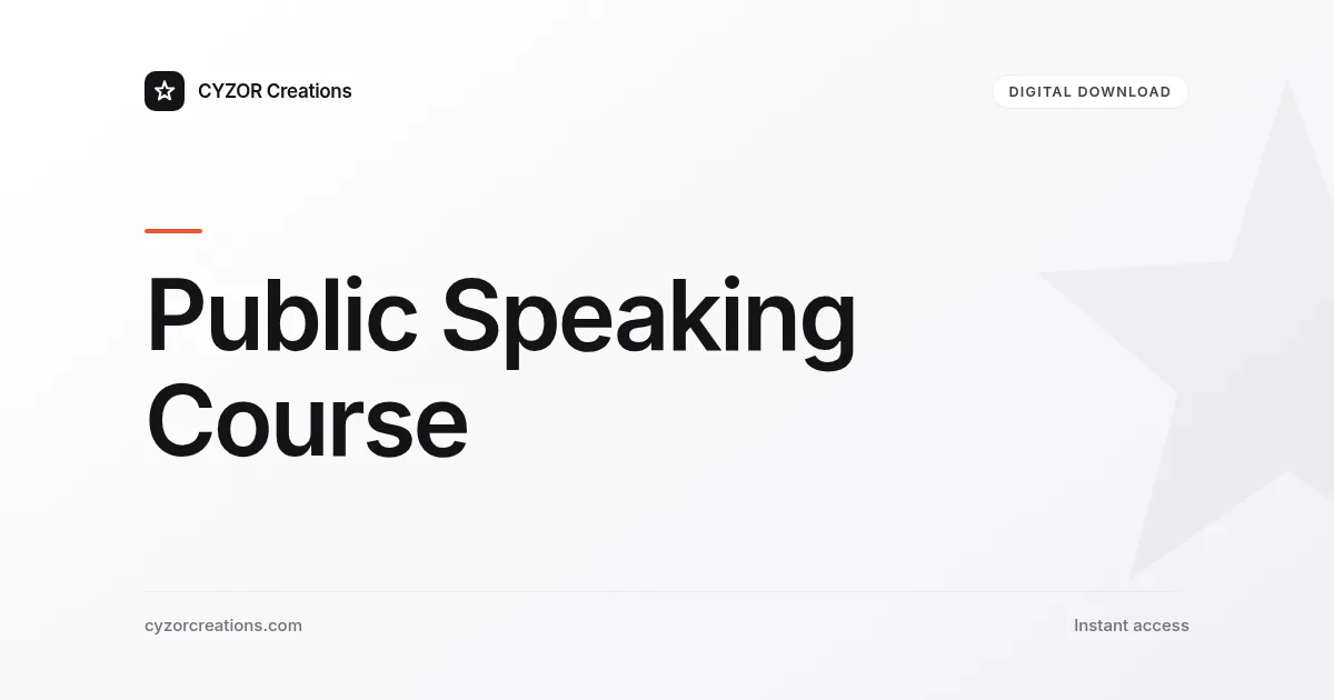 Public Speaking Course