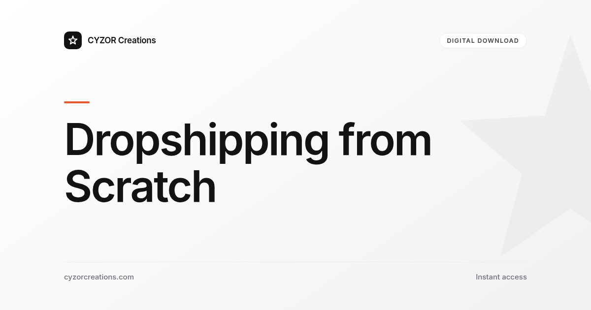 Dropshipping from Scratch