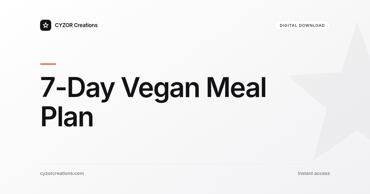 7-Day Vegan Meal Plan