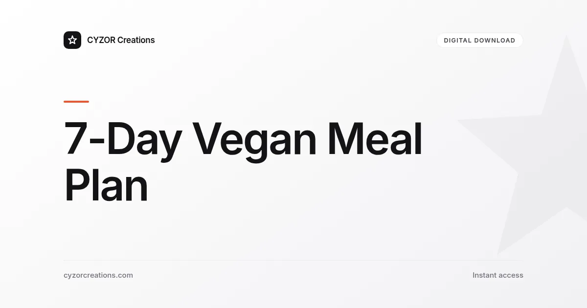 7-Day Vegan Meal Plan