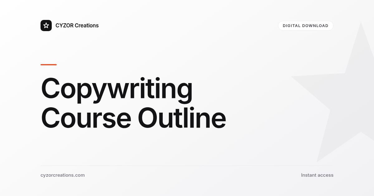 Copywriting Course Outline