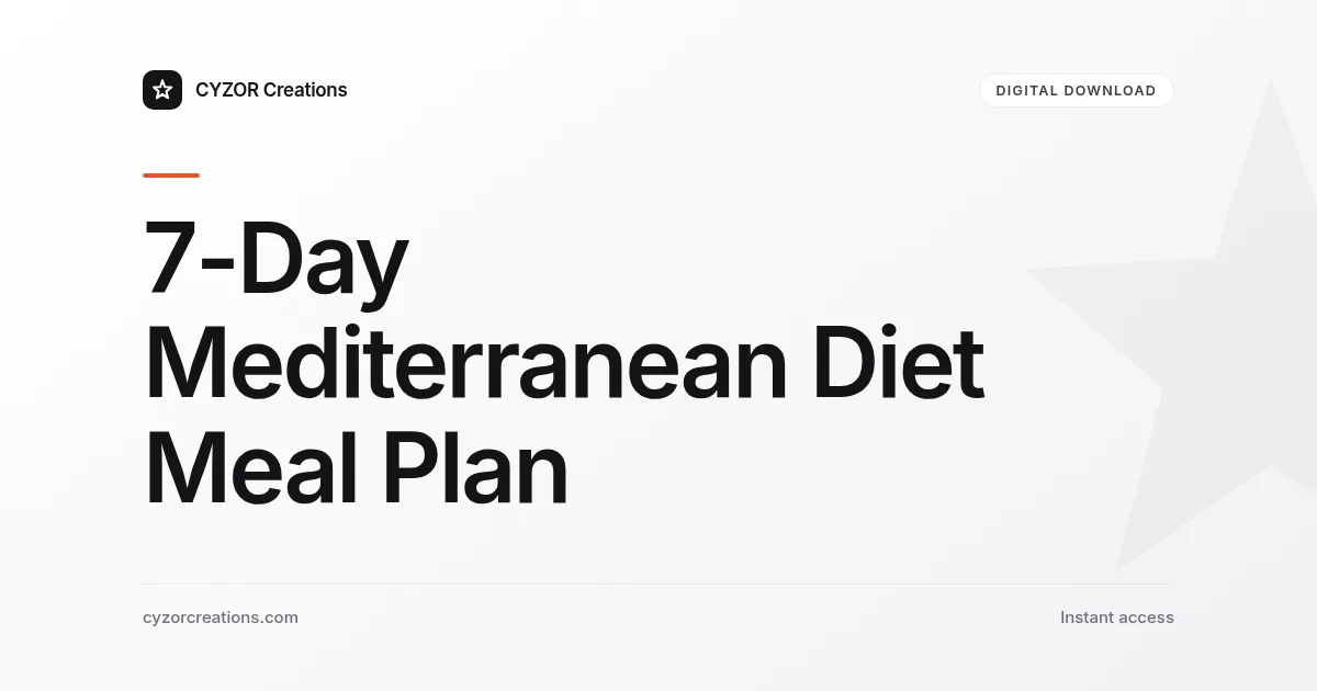 7-Day Mediterranean Diet Meal Plan