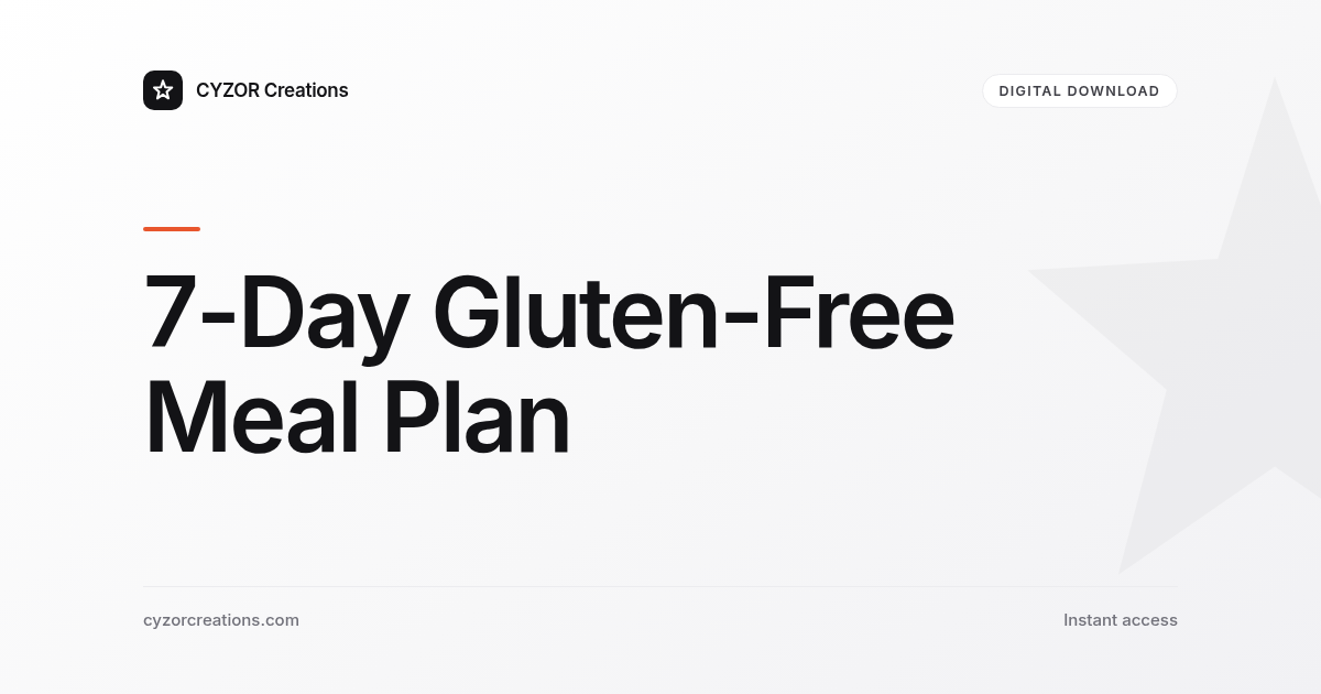 7-Day Gluten-Free Meal Plan