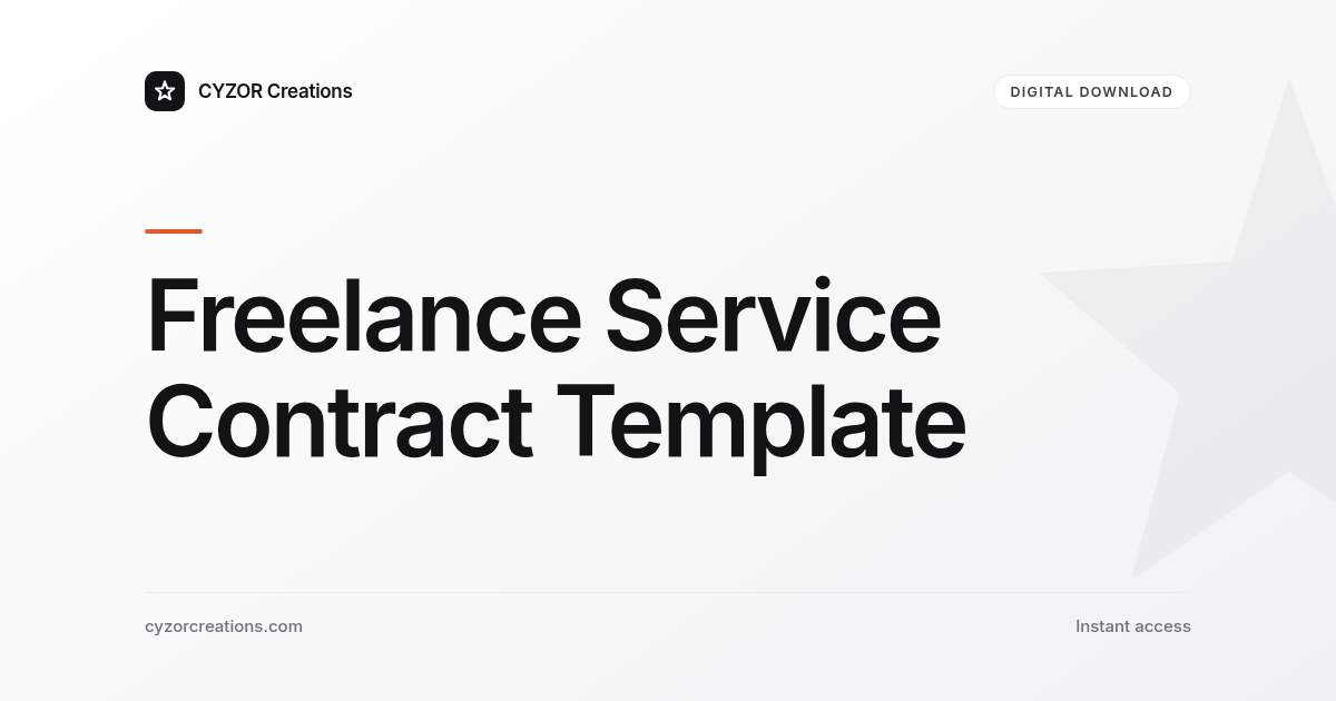Freelance Service Contract Template