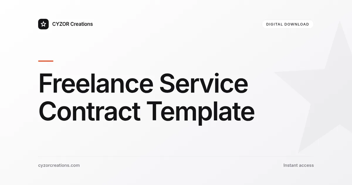 Freelance Service Contract Template