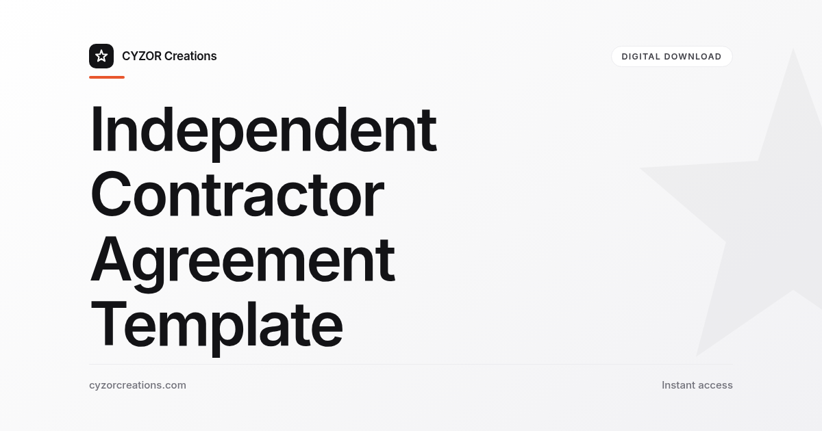 Independent Contractor Agreement Template