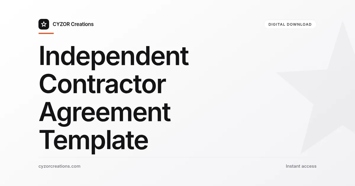 Independent Contractor Agreement Template