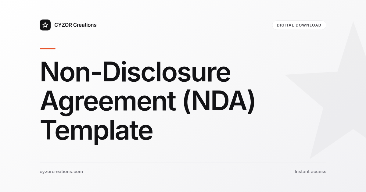 Non-Disclosure Agreement (NDA) Template