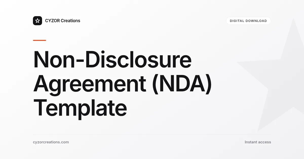Non-Disclosure Agreement (NDA) Template
