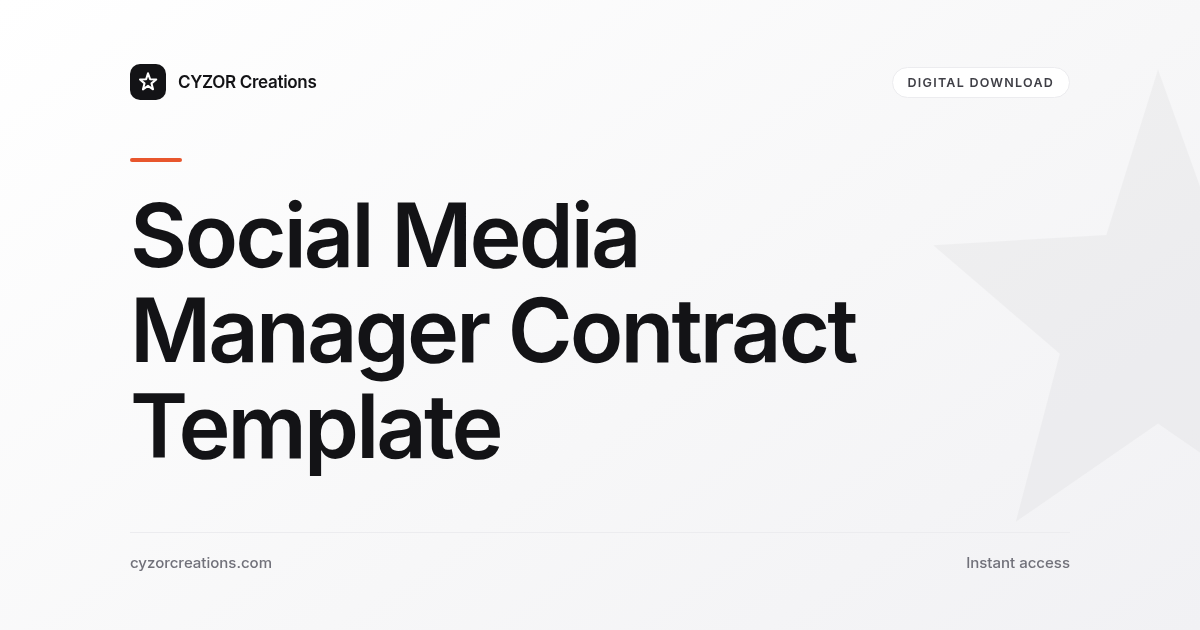 Social Media Manager Contract Template