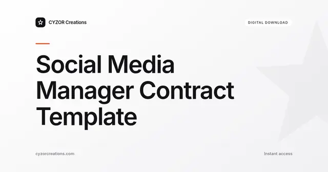 Social Media Manager Contract Template