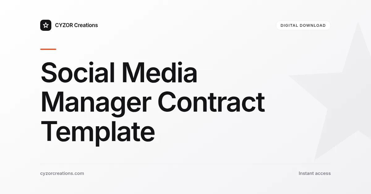 Social Media Manager Contract Template
