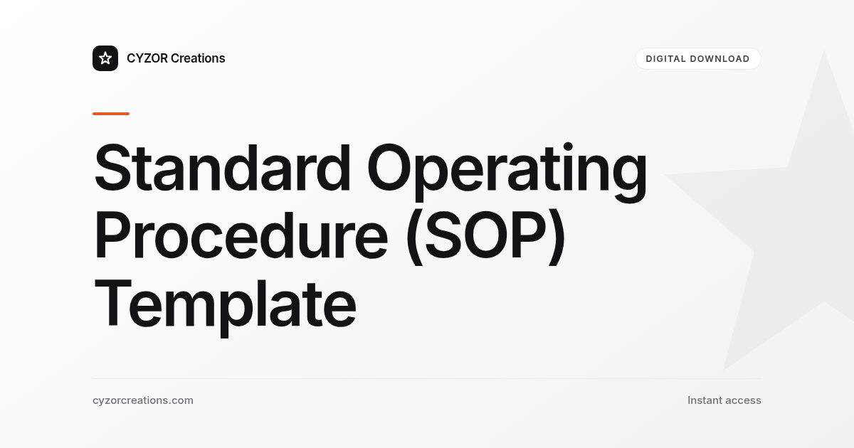 Standard Operating Procedure (SOP) Template