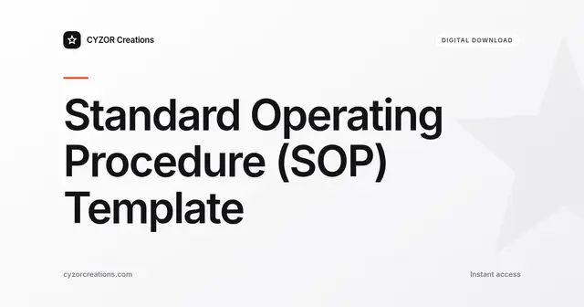 Standard Operating Procedure (SOP) Template
