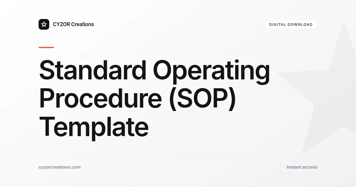 Standard Operating Procedure (SOP) Template