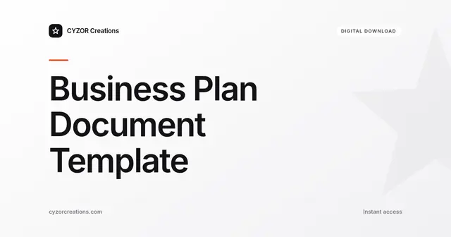 Business Plan Document Template