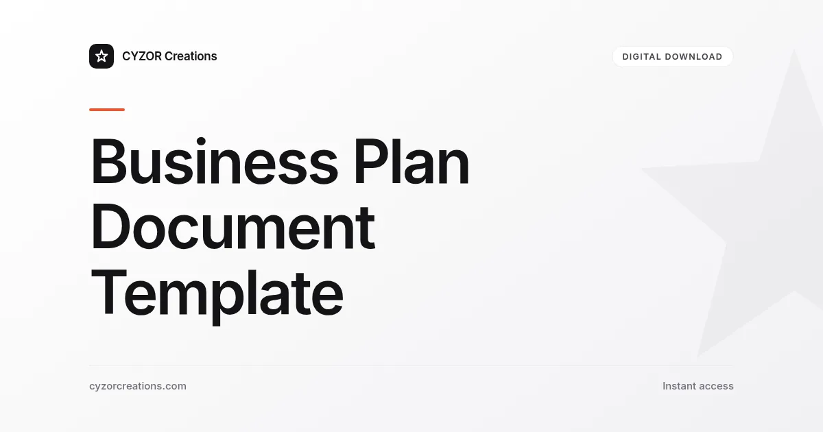 Business Plan Document Template