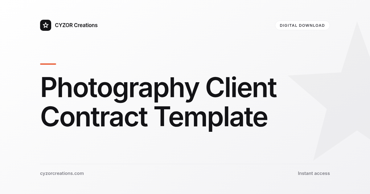 Photography Client Contract Template