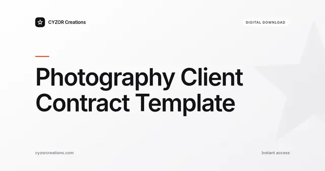 Photography Client Contract Template