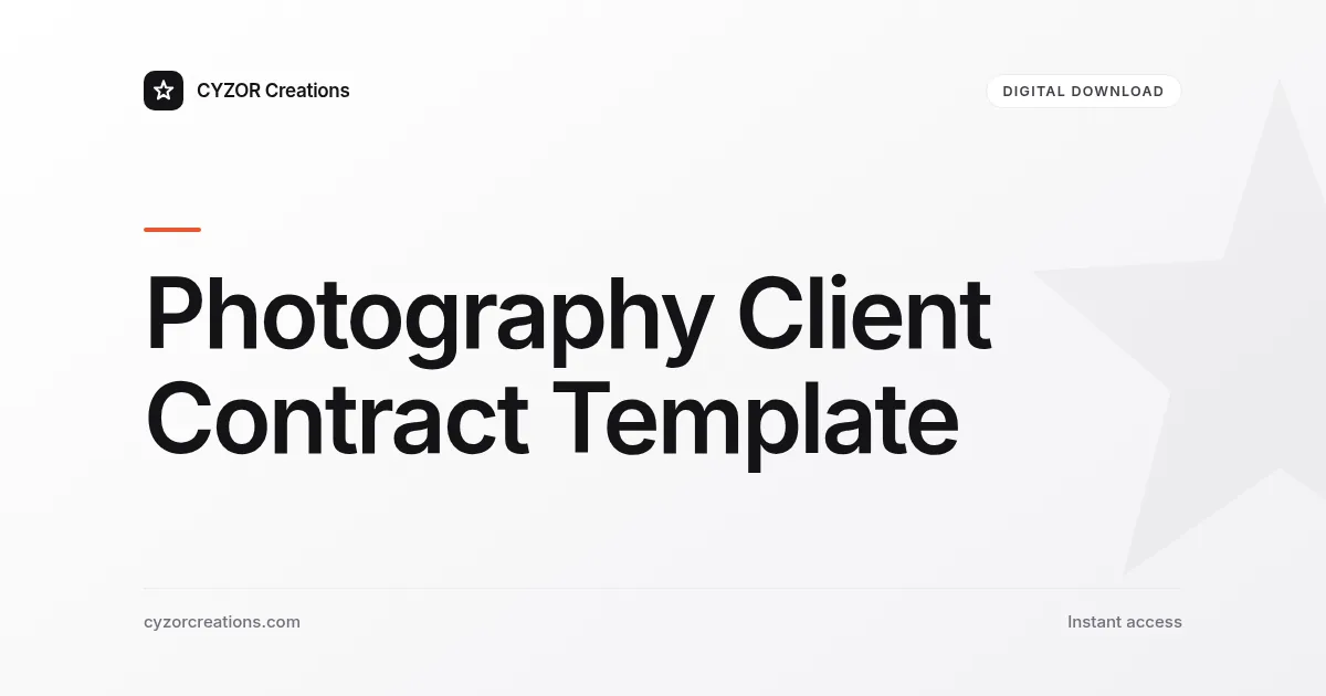 Photography Client Contract Template
