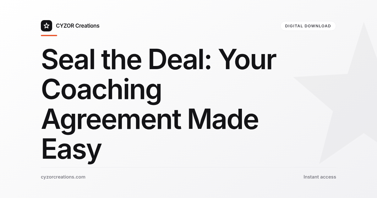 Seal the Deal: Your Coaching Agreement Made Easy