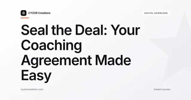 Seal the Deal: Your Coaching Agreement Made Easy