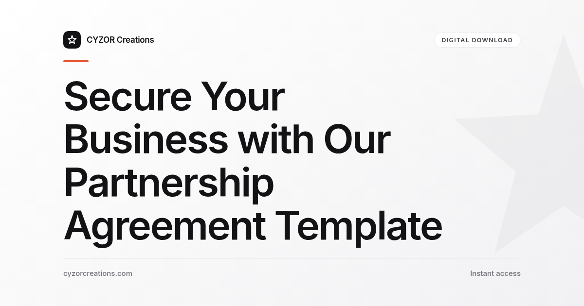 Secure Your Business with Our Partnership Agreement Template