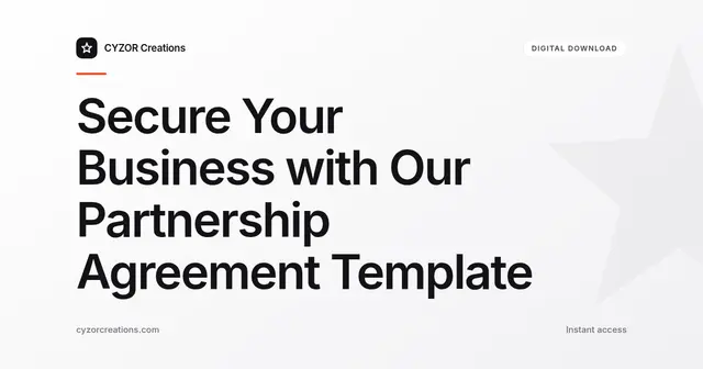 Secure Your Business with Our Partnership Agreement Template