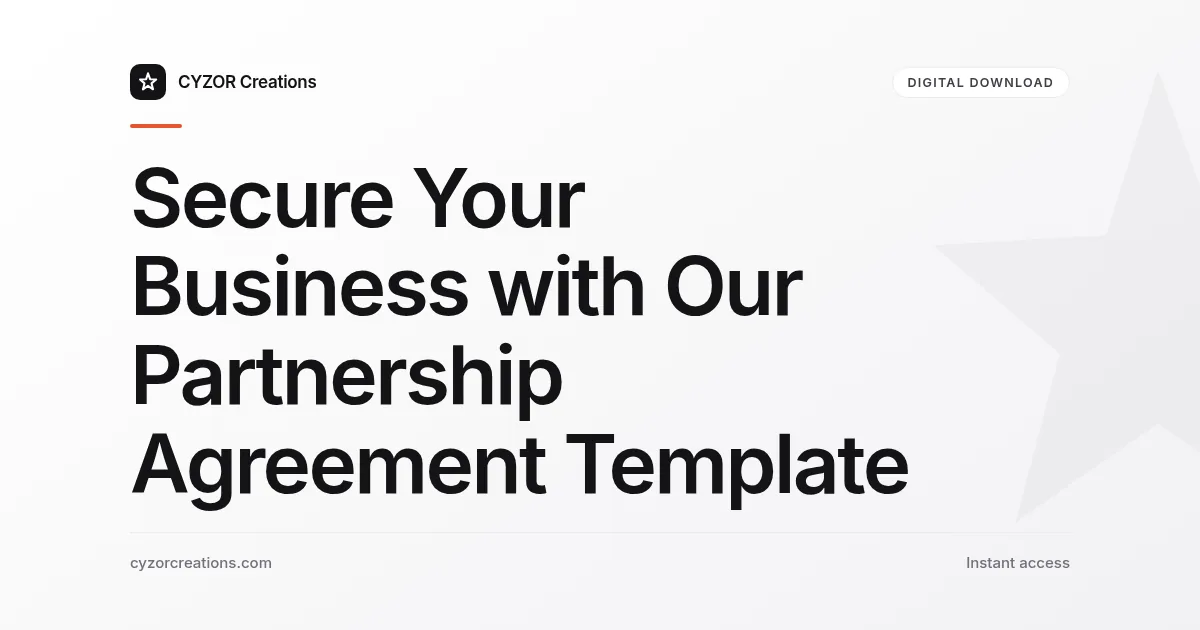 Secure Your Business with Our Partnership Agreement Template