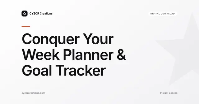 Conquer Your Week Planner & Goal Tracker