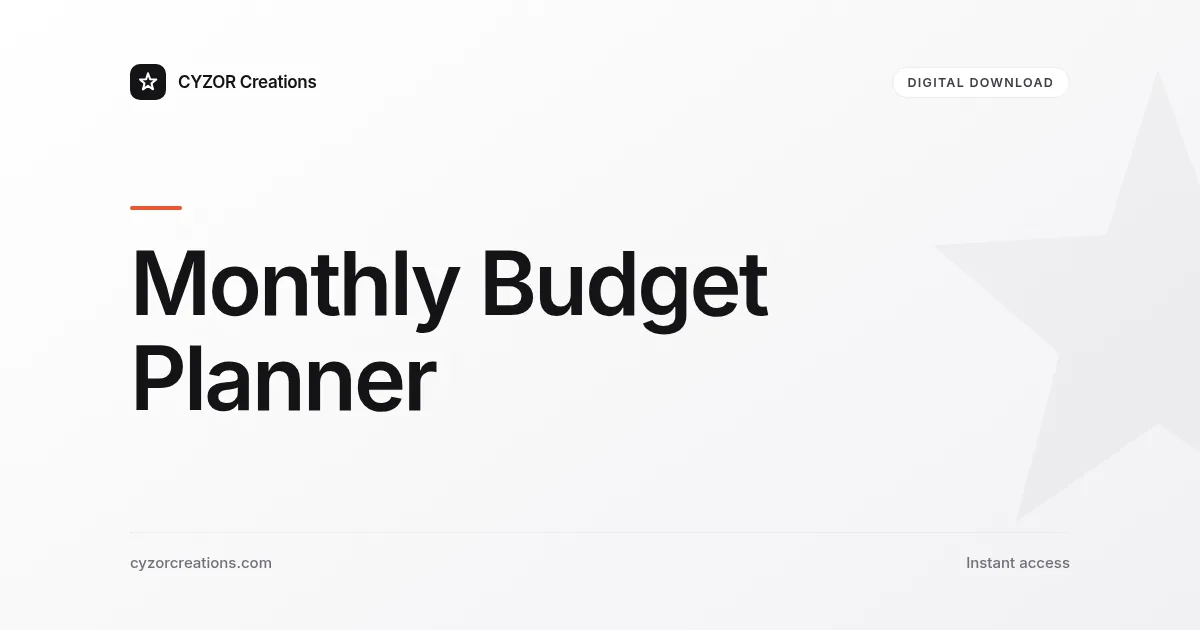 Monthly Budget Planner