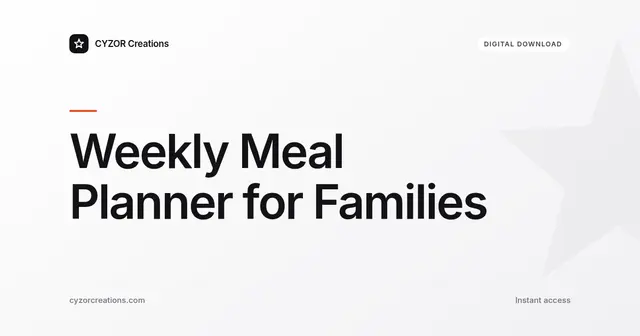 Weekly Meal Planner for Families