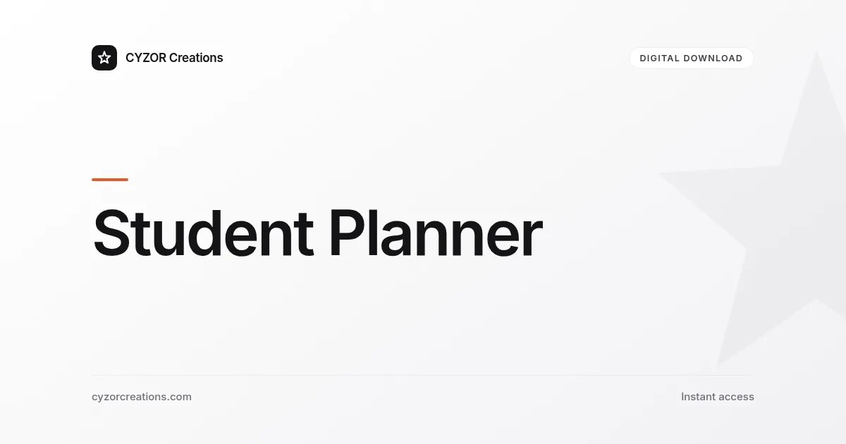 Student Planner — Markdown Planner