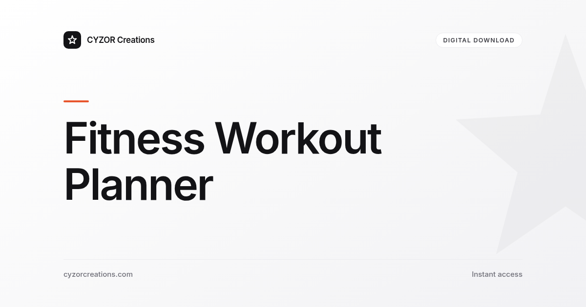 Fitness Workout Planner