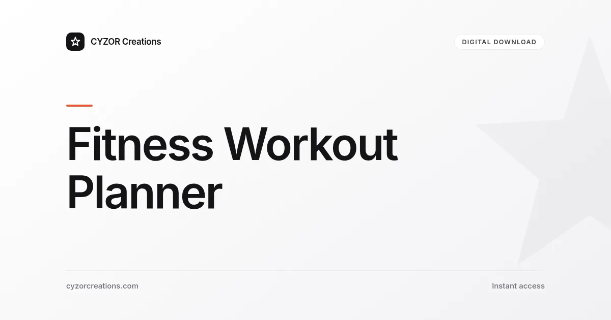 Fitness Workout Planner