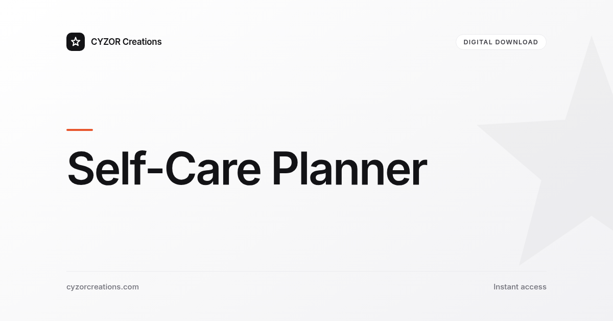 Self-Care Planner