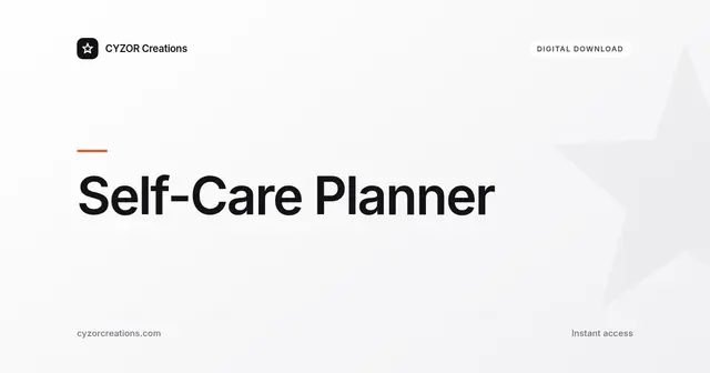 Self-Care Planner