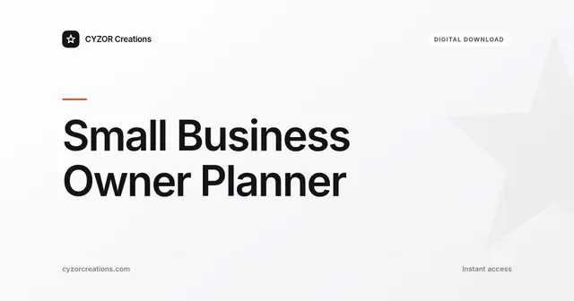 Small Business Owner Planner