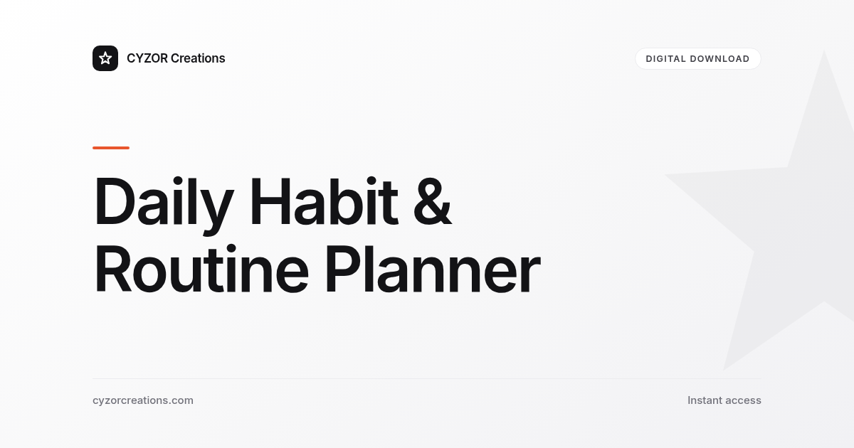 Daily Habit & Routine Planner