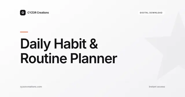 Daily Habit & Routine Planner