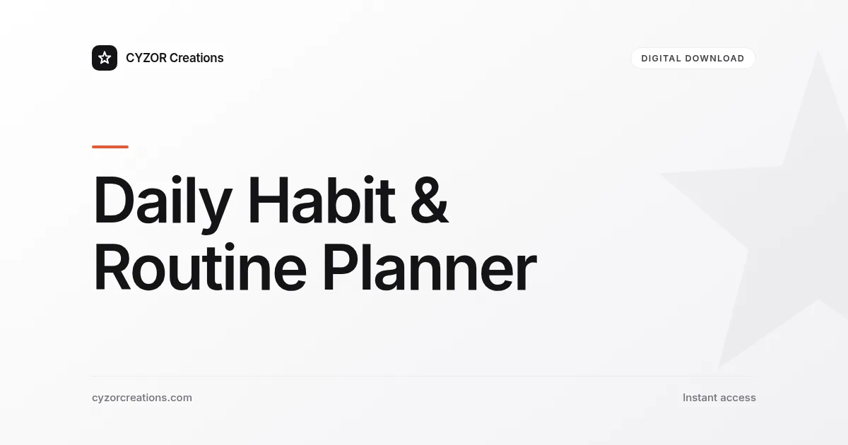 Daily Habit & Routine Planner