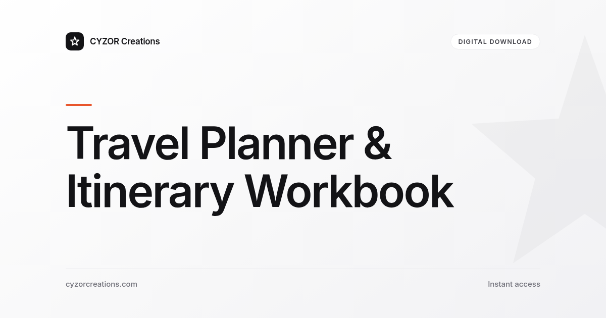 Travel Planner & Itinerary Workbook