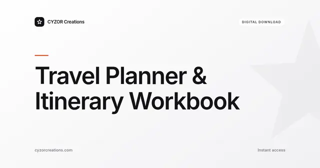 Travel Planner & Itinerary Workbook