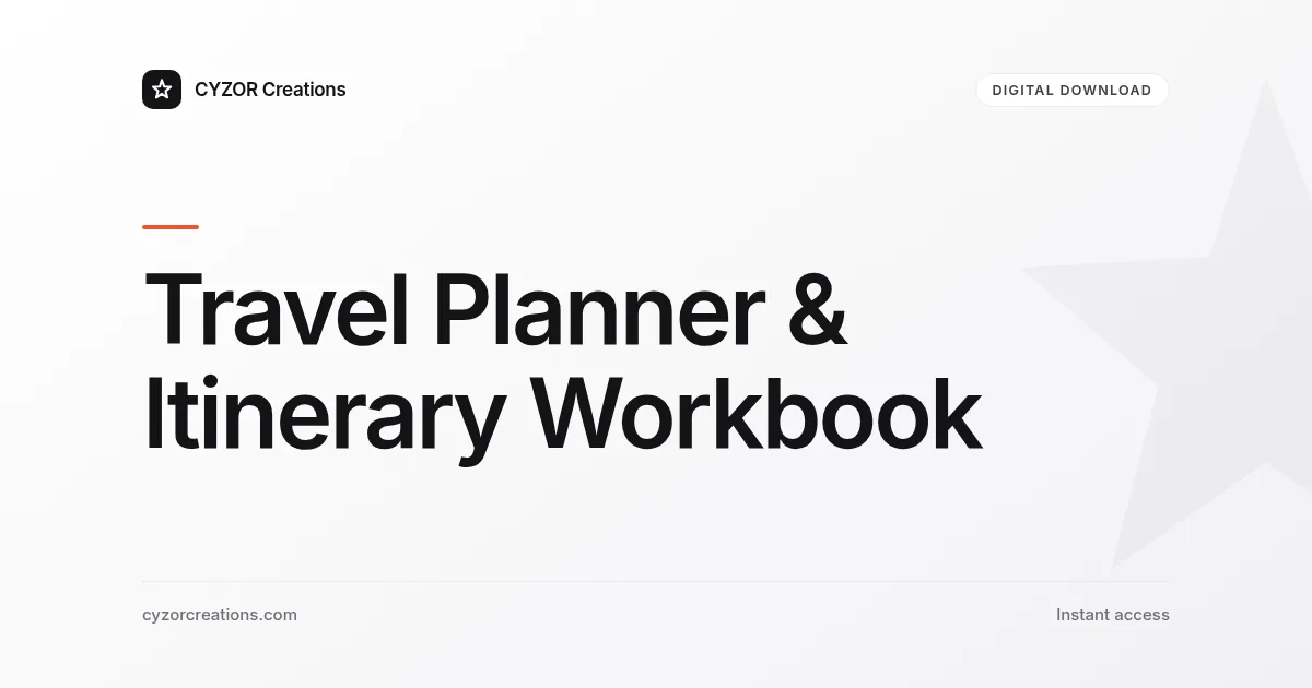 Travel Planner & Itinerary Workbook