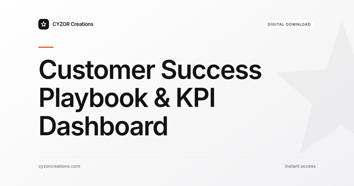 Customer Success Playbook & KPI Dashboard