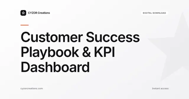 Customer Success Playbook & KPI Dashboard