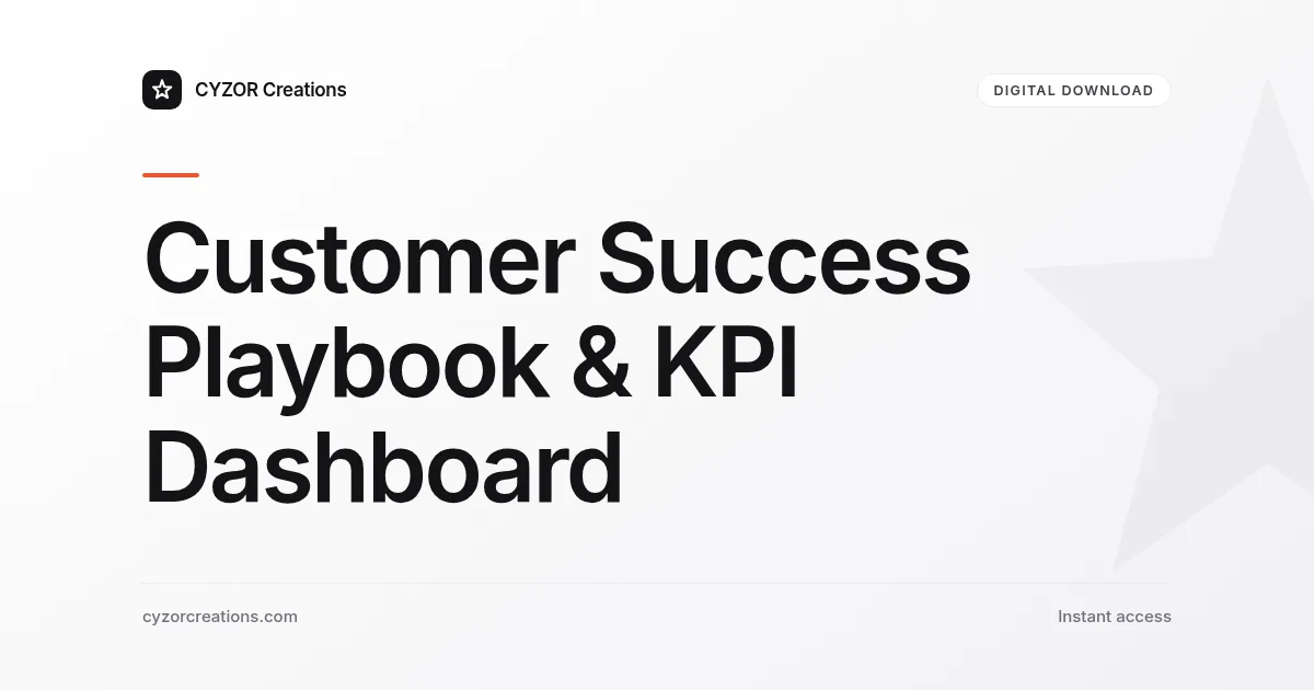 Customer Success Playbook & KPI Dashboard