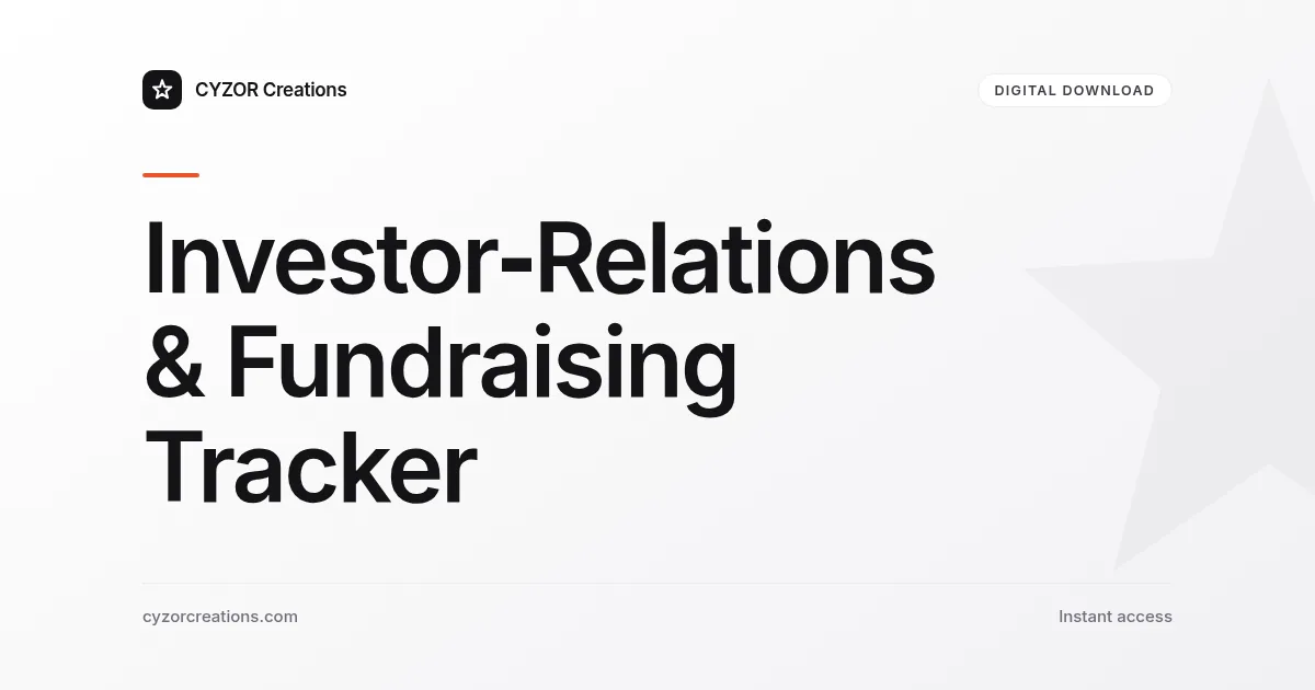 Investor‑Relations & Fundraising Tracker